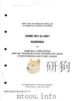 ADDENDA TO ASME B31.4-1998 EDITION PIPELINE TRANSPORTATION SYSTEMS FOR LIQUID HYDROCARBONS AND OTHER PDF电子版封面