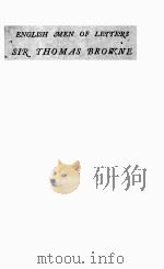 SIR THOMAS BROWNE（1905 PDF版）