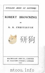 Robert Browning（1922 PDF版）