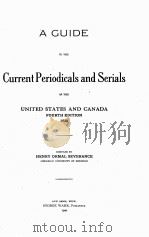 A GUIDE TO THE GURRENT PERIODICALS AND SERIALS OF THE UNITED STATES AND CANADA（1920 PDF版）
