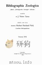 BIBLIOGRAPHIA ZOOLOGICA VOLUMEN XVⅡ（1910 PDF版）