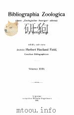 BIBLIOGRAPHIA ZOOLOGICA VOLUMEN XVⅢ（1910 PDF版）