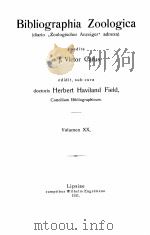 Bibliographia Zoologica Volumen XX（1911 PDF版）