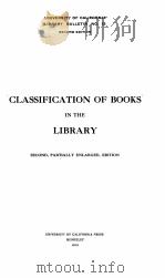 CLASSIFICATION OF BOOKS IN THE LIBRARY 1915 PDF电子版封面