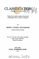 CLASSIFICATION THEORECTICAL AND PRACTICAL 1912 PDF电子版封面