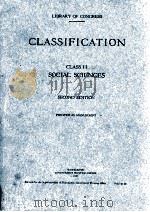 CLASSIFICATION CLASS H SOCIAL SCIENCES 1920 PDF电子版封面
