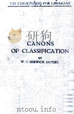 CANONS OF CLASSIFICATION 1915年 PDF电子版封面 W.C.BERWICK SAYERS