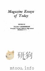 MAGAZINE ESSAYS OF TODAY 1935 PDF电子版封面