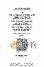 HARVARD CLASSICS THE FIVE FOOT SHELF OF BOOKS PLATO EPICTETUS MARCUS AURELIUS VOLUME 2 1909 PDF电子版封面