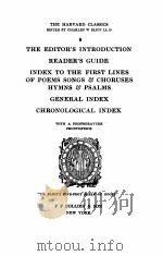 THE HARVARD CLASSICS THE EDITOR‘S INTRODUCTION READER‘S GUIDE（1910 PDF版）