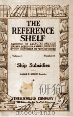 THE REFERENCE SHELF VOLUME 1 NUMBER 8 1923 PDF电子版封面