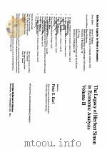 THE LEGACY OF HERBERT SIMON IN ECONOMIC ANALYSIS VOLUME 2 PDF电子版封面 1858985269 PETER E.EARL