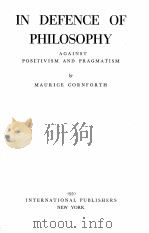 IN DEFENCE OF PHILOSOPHY（1950 PDF版）