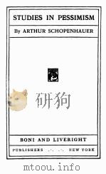 STUDIES IN PESSIMISM PDF电子版封面