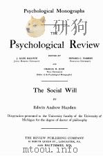 THE PSYCHOLOGICAL REVIEW THE SOCIAL WILL PDF电子版封面