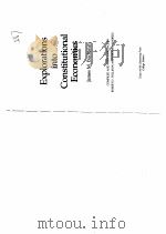 EXPLORATIONS INTO CONSTITUTIONAL ECONOMICS PDF电子版封面 0890963258 JAMES M.BUCHANAN