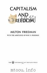 CAPITALISM AND FREEDOM PDF电子版封面