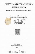 DEATH AND ITS MYSTERY BEFORE DEATH 1922 PDF电子版封面