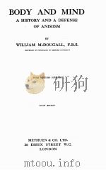 BODY AND MIND 1923 PDF电子版封面