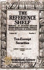 THE REFERENCE SHELF VOLUME III NUMBER 1（1925 PDF版）
