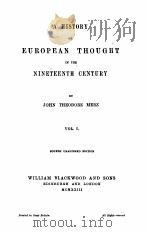 A HISTORY OF EUROPEAN THOUGHT IN THE NINETEENTH CENTURY VOL.1 PDF电子版封面
