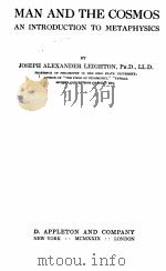 MAN AND THE COSMOS AN INTRODUCTION TO METAPHYSICS（1922年 PDF版）