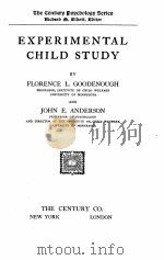 EXPERIMENTAL CHILD STUDY 1931 PDF电子版封面