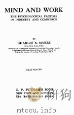 MIND AND WORK 1921 PDF电子版封面