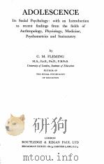 ADOLESCENCE 1949 PDF电子版封面 C.M.FLEMING