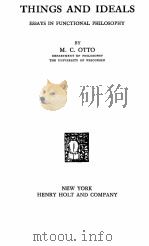 THINGS AND IDEALS ESSAYS IN FUNCTIONAL PHILOSOPHY（ PDF版）