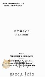 ETHICS PDF电子版封面 G.E.MOORE