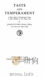 TASTE AND TEMPERAMENT 1939 PDF电子版封面