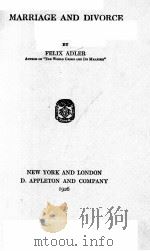MARRIAGE AND DIVORCE（1926年 PDF版）
