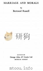 MARRIAGE AND MORALS 1932 PDF电子版封面