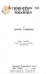 INTRODUCTION TO SOCIOLOGY 1922 PDF电子版封面