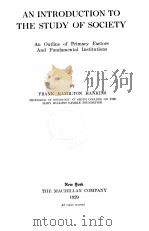 AN INTRODUCTION TO THE STUDY OF SOCIETY（1929 PDF版）
