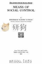 MEANS OF SOCIAL CONTROL 1925 PDF电子版封面