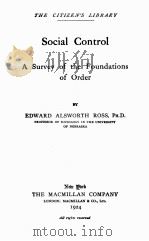 Social control;（1924 PDF版）
