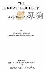 THE GREAT SOCIETY（1921 PDF版）