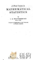 A FIRST COURSE IN MATHEMATICAL STATISTICS PDF电子版封面