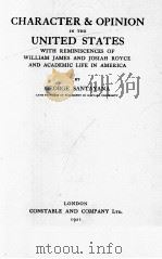 CHARACTER & OPINION IN THE UNITED STATES（1921 PDF版）