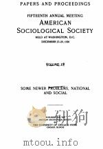 AMERICAN SOCIOLOGICAL SOCIETY VOLUME ⅩⅤ（1914 PDF版）