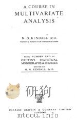 A COURSE IN MULTIVARIATE ANALYSIS（1957 PDF版）