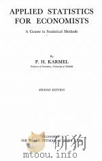 APPLIED STATISTICS FOR ECONOMISTS SECOND EDITION（1957 PDF版）