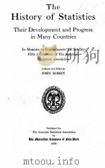 The History of Statistics（1918 PDF版）