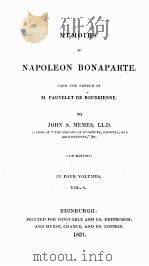 MEMOIRS OF NAPOLEON BONAPARTE.VOL.1 1831 PDF电子版封面