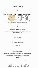 MEMOIRS OF NAPOLEON BONAPARTE.VOL.2 1831 PDF电子版封面
