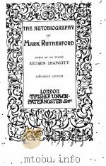 THE AUTOBIOGRAPHY OF MARK RUTHERFORD（ PDF版）