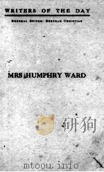MRS HUMPHRY WARD 1917 PDF电子版封面 STEPHEN GWYNN