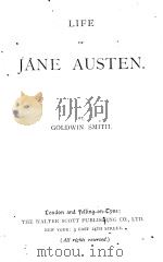 LIFE OF JANE AUSTEN PDF电子版封面 GOLDWIN SMITH